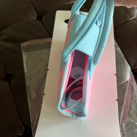 2/$25💙NWOT Pink Felt Organizer Folding Tote Bag - Picture 3 of 5
